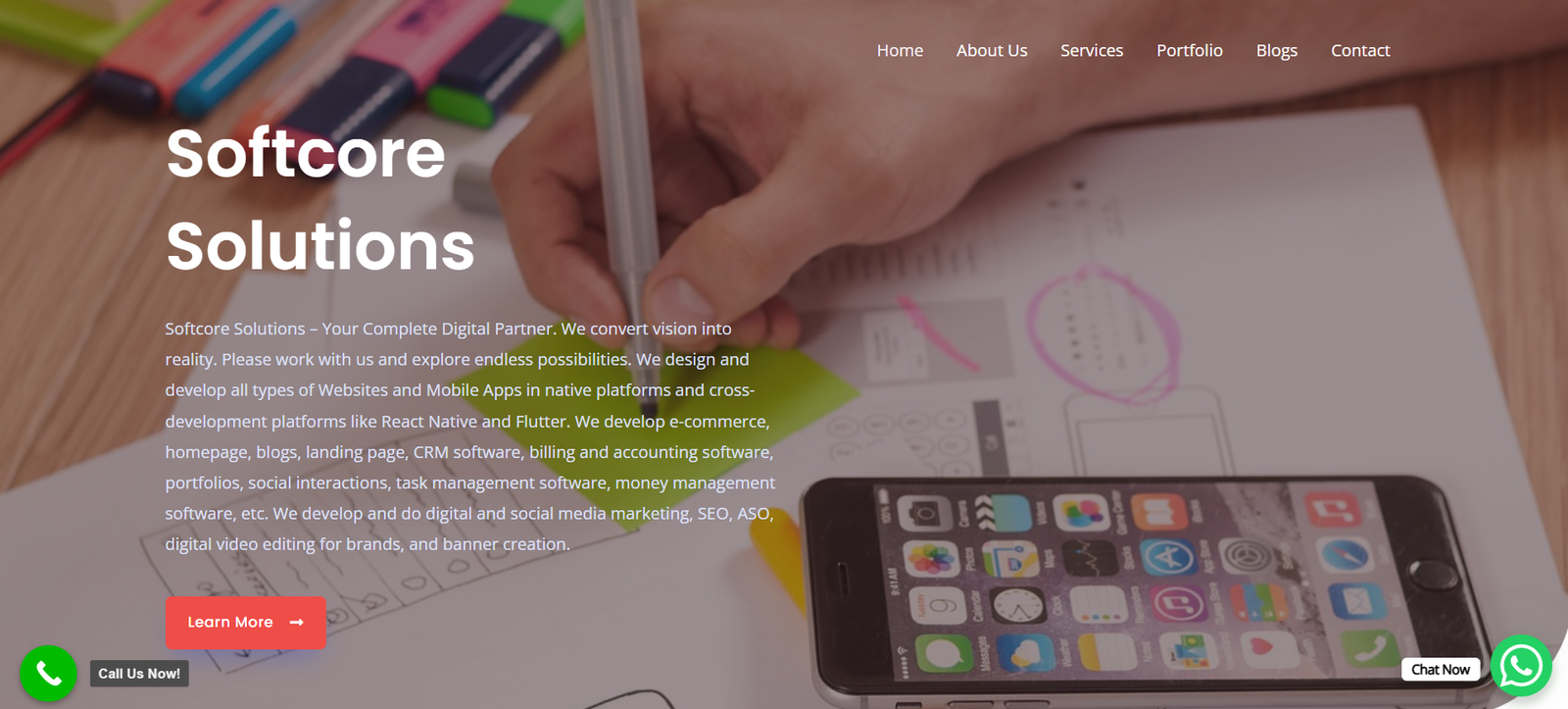 SoftCore Solutions Website