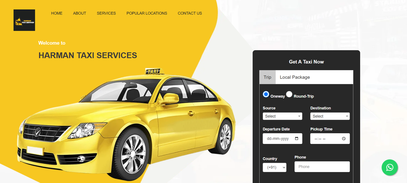 Harmantaxi Services Website